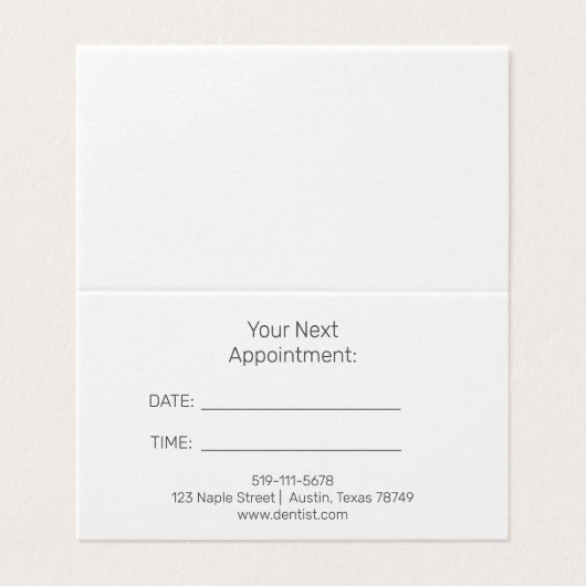 Uw volgende afspraak kaart (Buitenkant ongevouwen)