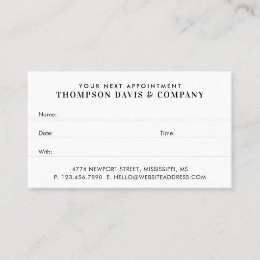 Uw volgende afspraak Modern professioneel merk Afsprakenkaartje (Voorkant)
