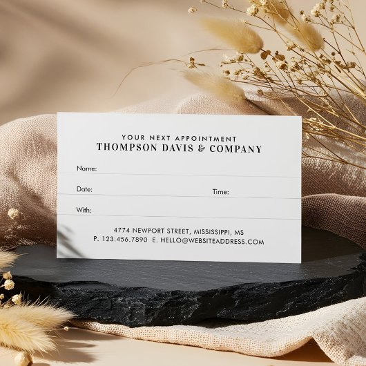 Uw volgende afspraak Modern professioneel merk Afsprakenkaartje