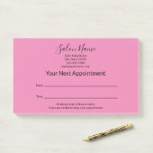 Uw volgende afspraak Schoonheidssalon Roze en Zwar Post-it® Notes (Op bureau)