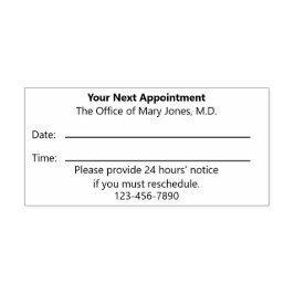 Uw volgende Afspraakherinnering voor Doctor Kantoo Zelfinktende Stempel