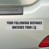 Uw volgende afstand komt overeen met uw IQ Bumpersticker (Op auto)