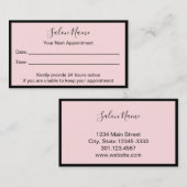 Uw volgende benoeming: Beauty Salon Bleek Pink Bla Afsprakenkaartje (Voorkant / Achterkant)