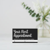 Uw volgende benoeming - Herinnering - zwart - Afsprakenkaartje (Staand voorkant)