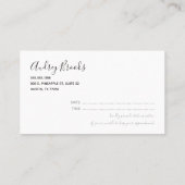 Uw volgende benoeming | Minimaal | Beroepsbeoefena Afsprakenkaartje (Achterkant)