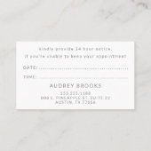 Uw volgende benoeming | Zwart-grijs | Minimaal Afsprakenkaartje (Achterkant)