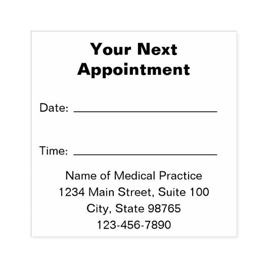 Uw volgende Sjabloon Patiëntenherinnering voor afs Rubberstempel (Afrduk)