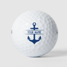 Uw voornaam Grappig Navy Blue Anker Monogram