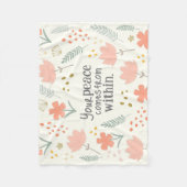 Uw vrede komt van binnenuit - inspirerend citaat fleece deken (Voorkant)