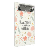 Uw vrede komt van binnenuit - inspirerend citaat mini klembord (Schuin)