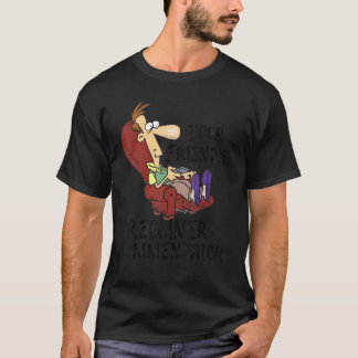 Uw vriendelijke commentator in de luie stoel t-shirt