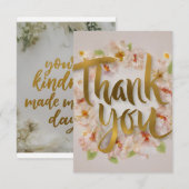"Uw vriendelijkheid heeft mijn dag gemaakt - dank  Bedankkaart (Voorkant / Achterkant)
