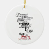 **UW VRIENDSCHAP BETEKENT ME** CHRISTMAS ORNAMENT (Voorkant)
