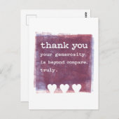 Uw vrijgevigheid is ongeëvenaard. Echt. Briefkaart (Voorkant / Achterkant)