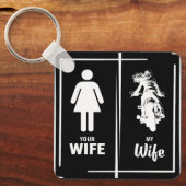 Uw vrouw Mijn vrouw Biker Vrouw Valentijnsdag Sleutelhanger (Voorkant)