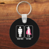 Uw vrouw, mijn vrouw, man Bewustzijn borstkanker Sleutelhanger (Voorkant)