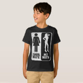 Uw vrouw Mijn vrouw Trouwman Bruidegom verloofde M T-shirt (Voorkant volledig)