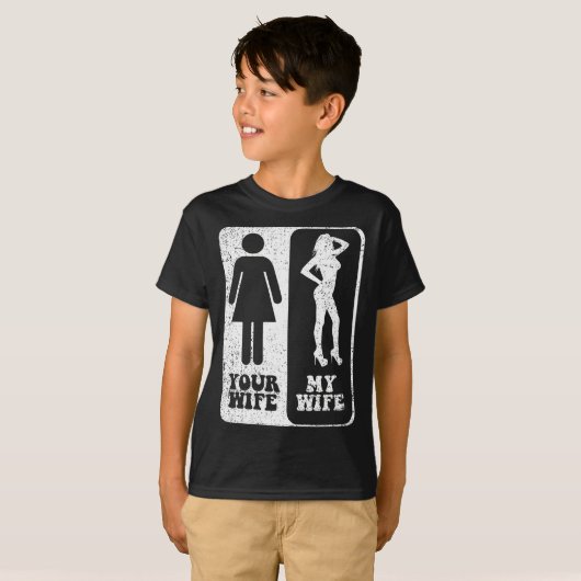 Uw vrouw Mijn vrouw Trouwman Bruidegom verloofde M T-shirt (Voorkant volledig)