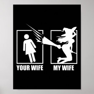 Uw vrouw vs. mijn vrouw - Heksenvrouw Halloween Poster