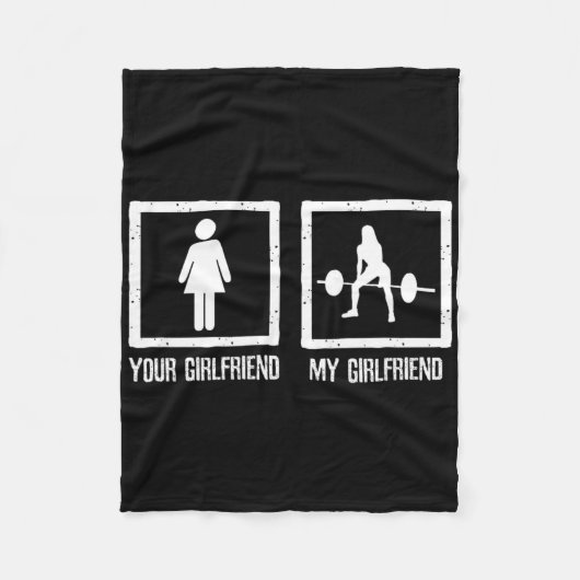 Uw vs Mijn Vriendin Bodybuilding Fitness Workout Fleece Deken (Voorkant)
