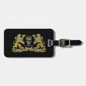 Uw wapenschild monogram en kleur bagagelabel (Voorkant horizontaal)