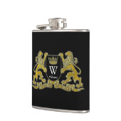 Uw wapenschild monogram en kleur heupfles (Links)