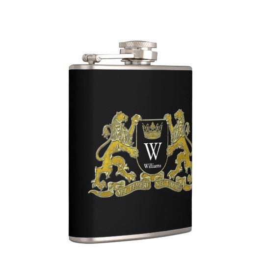 Uw wapenschild monogram en kleur heupfles (Rechts)