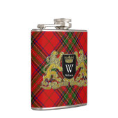 Uw wapenschild Monogram en Tartan Heupfles (Rechts)