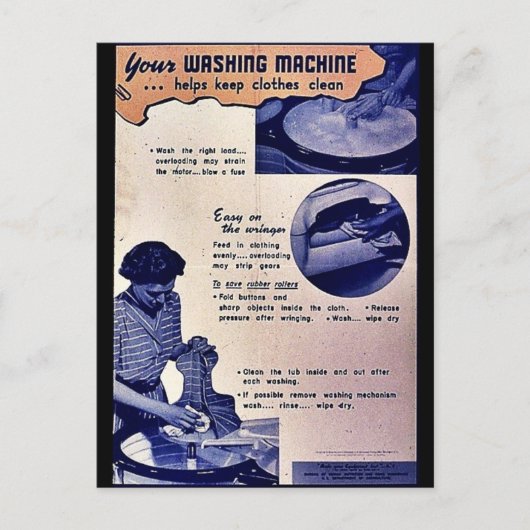 Uw wasmachine briefkaart (Voorkant)