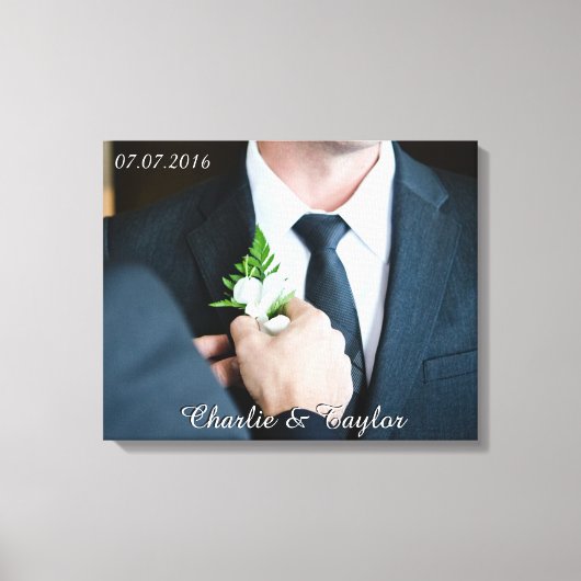 UW WEDDING PHOTO aangepaste tekst verpakt canvas (Voorkant)