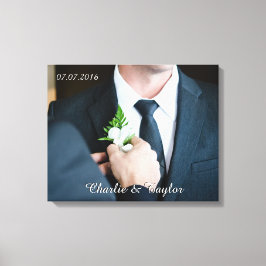 UW WEDDING PHOTO aangepaste tekst verpakt canvas Afdruk