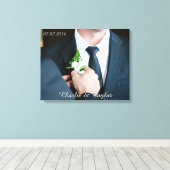 UW WEDDING PHOTO aangepaste tekst verpakt canvas Afdruk (Insitu (Houten vloer))