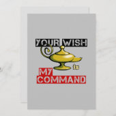 Uw wens is mijn ontwerp van de lamp van het Bevel  Feestdagenkaart (Voorkant / Achterkant)