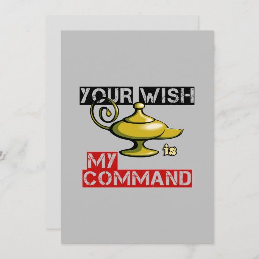 Uw wens is mijn ontwerp van de lamp van het Bevel  Feestdagenkaart (Voorkant / Achterkant)