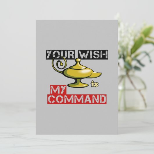 Uw wens is mijn ontwerp van de lamp van het Bevel  Feestdagenkaart (Staand voorkant)