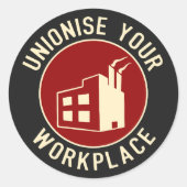 Uw werkplek unialiseren ronde sticker (Voorkant)