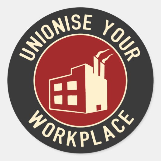 Uw werkplek unialiseren ronde sticker (Voorkant)