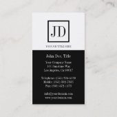 Uw winstplein zwart monogram wit visitekaartje (Achterkant)