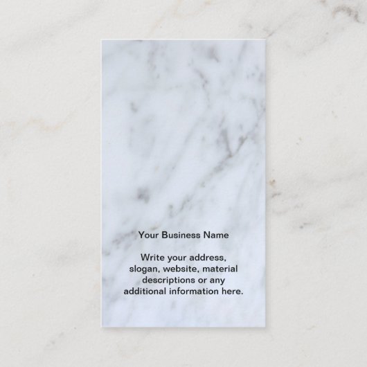 Uw witte marmer die Logo verdient Visitekaartje (Achterkant)