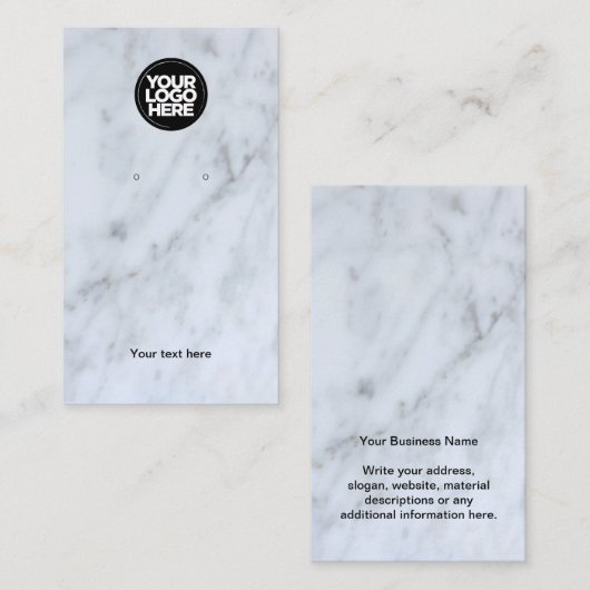 Uw witte marmer die Logo verdient Visitekaartje (Voorkant / Achterkant)