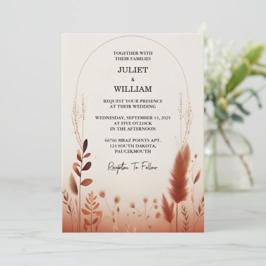 Uw woestijn rustieke Boho herfst Ombre bruine brui Kaart (Staand voorkant)