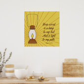 Uw Woord is een Lamp aan Mijn Voeten Psalm 119:105 Poster (Keuken)
