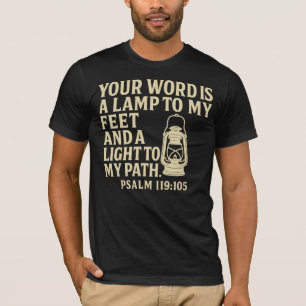 Uw Woord is een lamp – Psalm 119:105 Christelijke  T-shirt