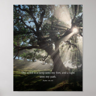 Uw woord is een lamp — Psalm 119:105 Kunst Poster