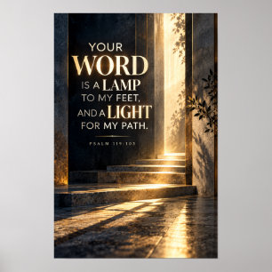 Uw woord is een lamp voor mijn voet Psalm 119:105 Poster