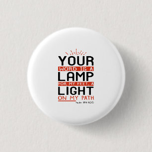 Uw woord is een lamp voor mijn voeten een licht op ronde button 3,2 cm