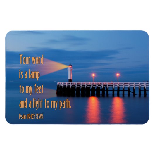Uw woord is een lichte psalm 119:105 Bijbelversie Magneet (Horizontaal)