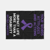 Uw woorden Houding Acties Paarse lint Overdosis Fleece Deken (Voorkant (Horizontaal))