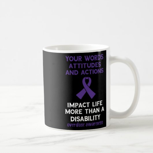 Uw woorden Houding Acties Paarse lint Overdosis Koffiemok (Rechts)