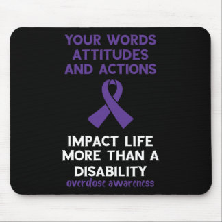 Uw woorden Houding Acties Paarse lint Overdosis Muismat